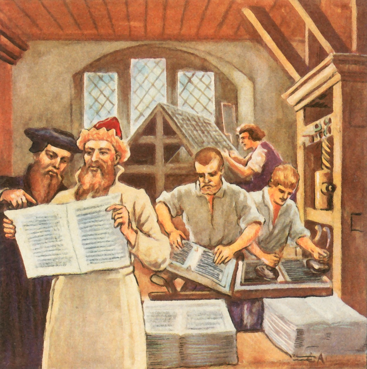 Gutenberg Prints the Bible by Carl Arriens