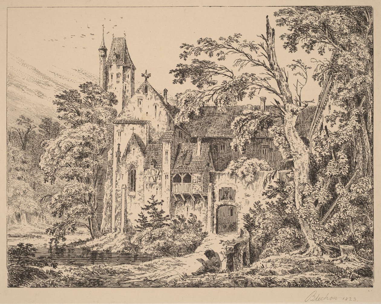 The Monastery in the Forest by Carl Blechen