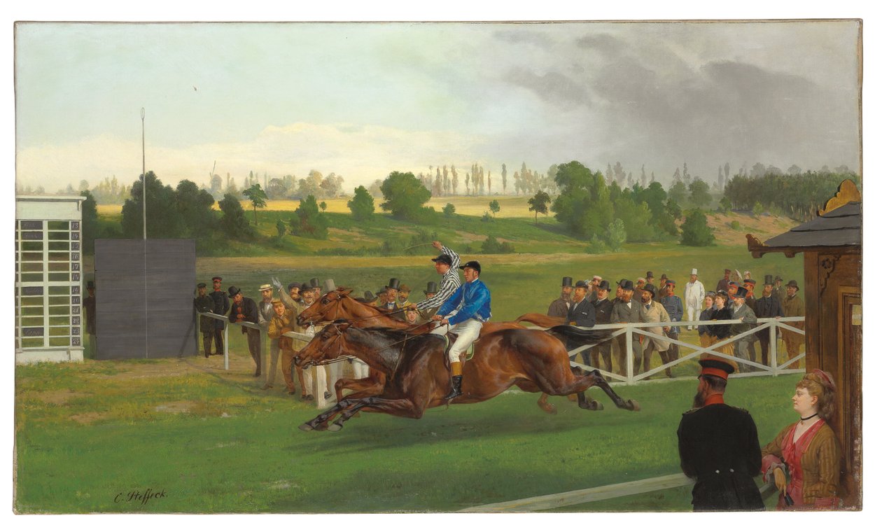 The Finish, Hoppegarten, Berlin, 15 June 1873 by Carl Constantin Steffeck