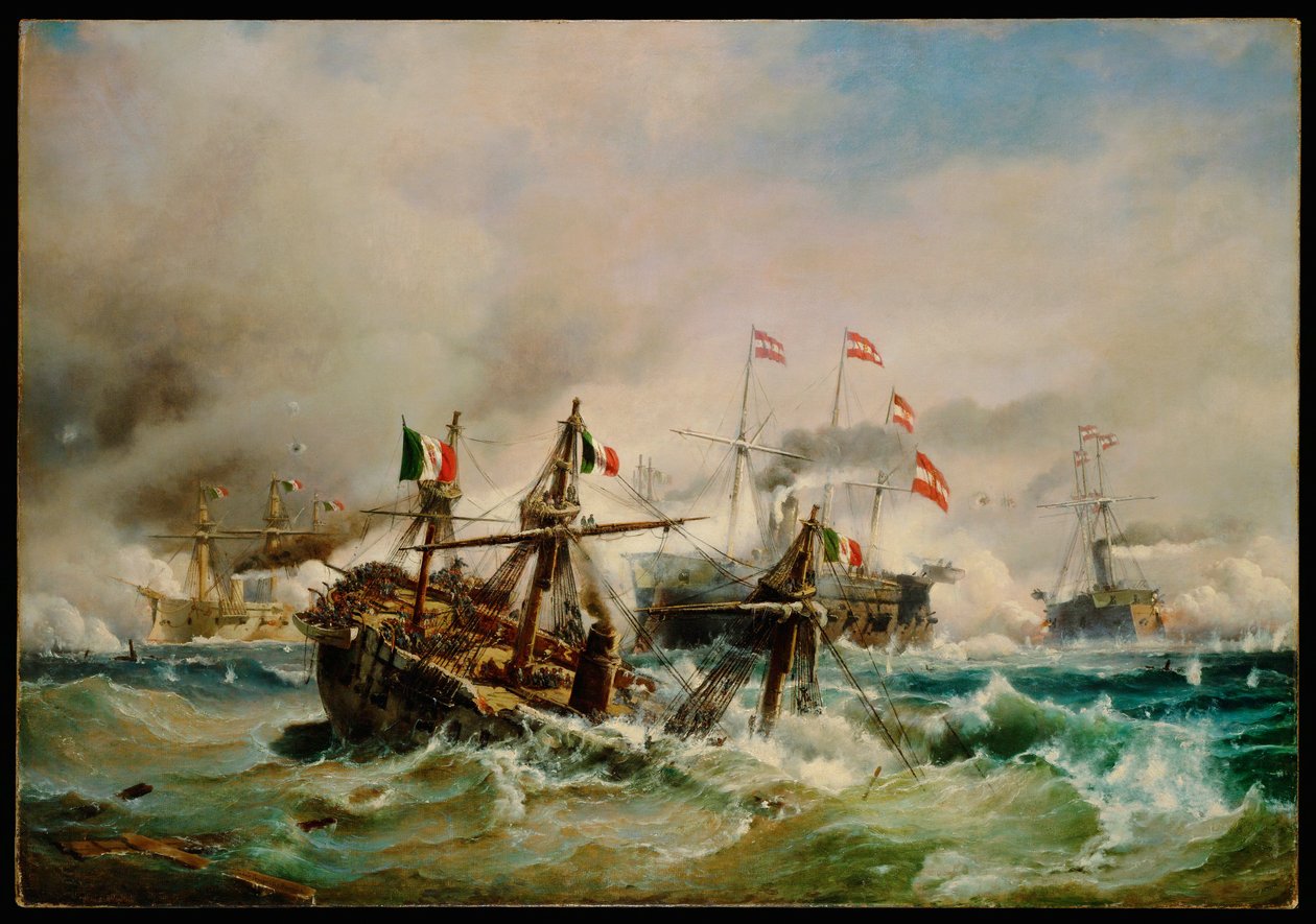 Lissa naval battle by Carl Frederik Sørensen