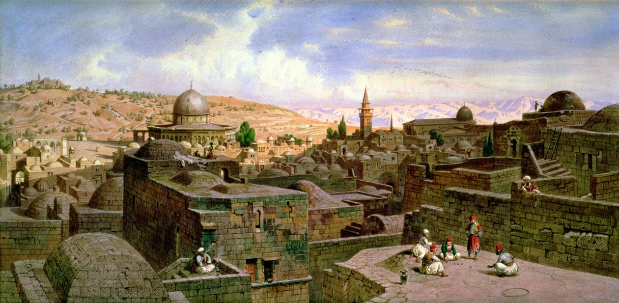 A View of Jerusalem, with the Dome of the Holy Rock, 1864 by Carl Friedrich Heinrich Werner