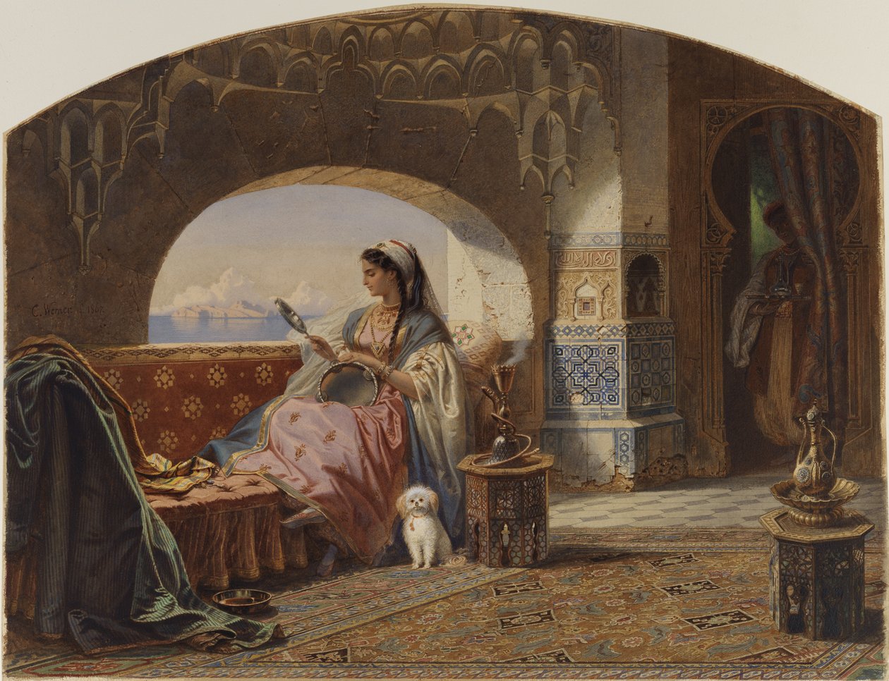 Beauty with a Tambourine by Carl Friedrich Heinrich Werner