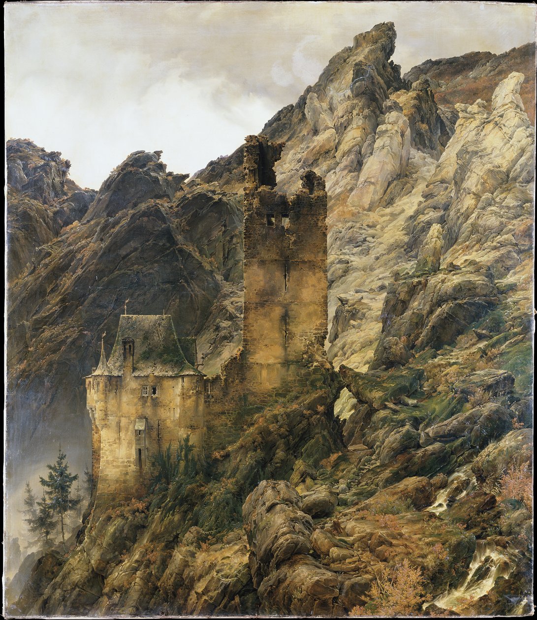 Rocky Landscape: Gorge with Ruins by Carl Friedrich Lessing