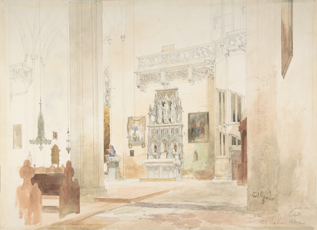 Interior of Saint Severin Church in Erfurt by Carl Georg Anton Graeb