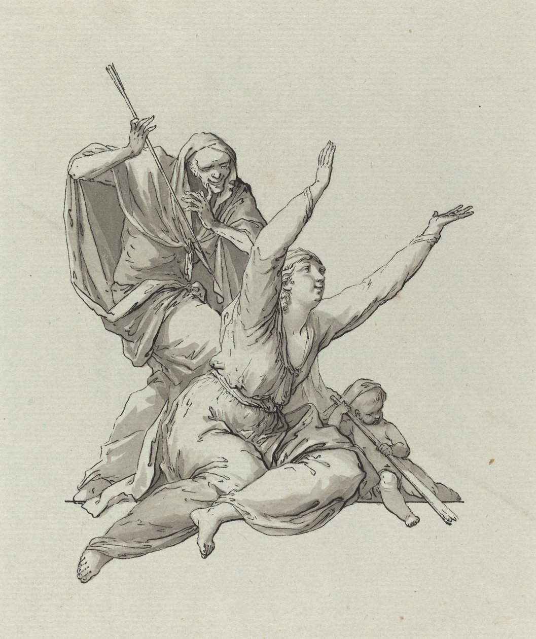 Death Stalking a Woman by Carl Gotthard Langhans