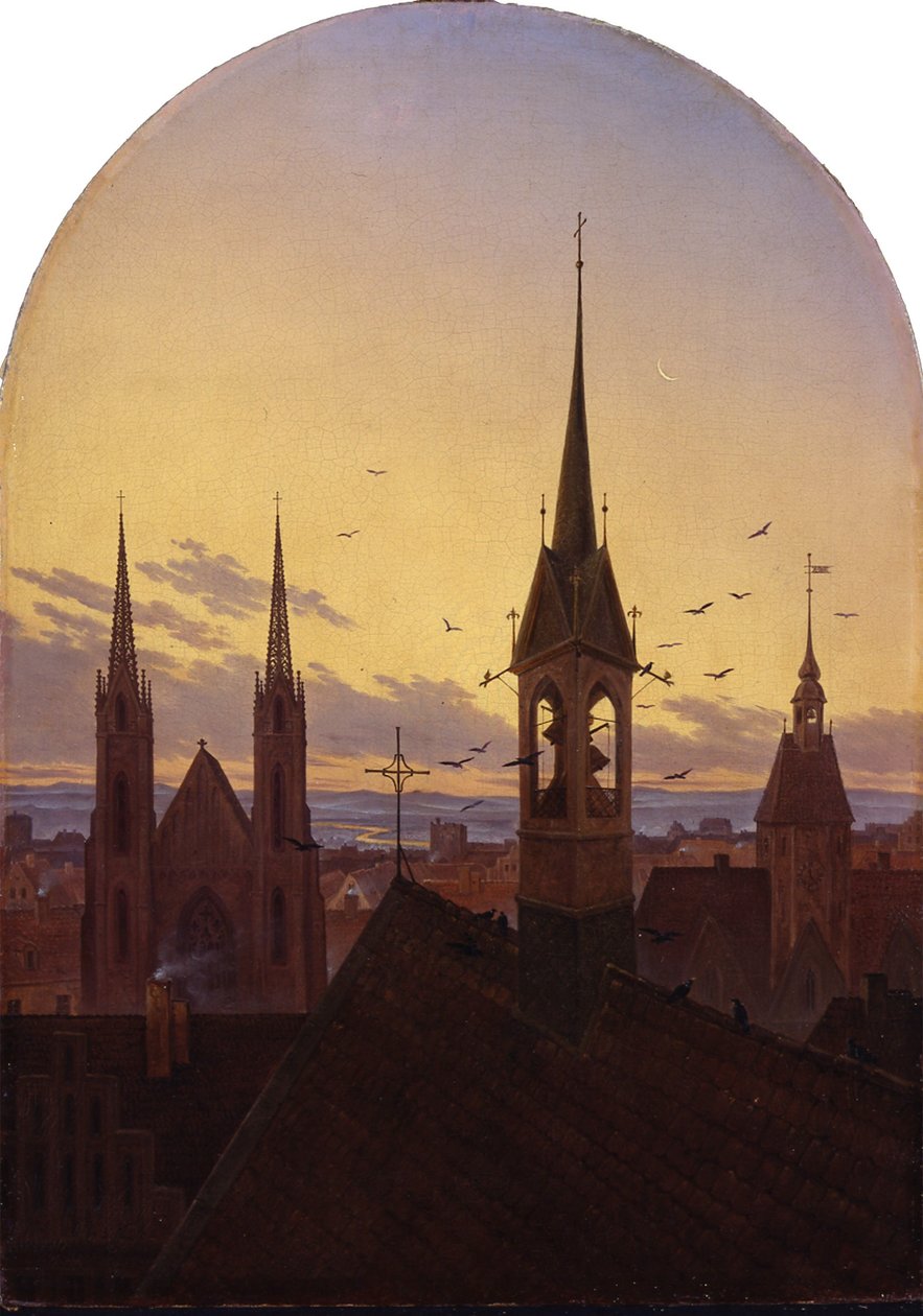 Morning Peal (Old German City in the Morning Light) by Carl Gustav Carus