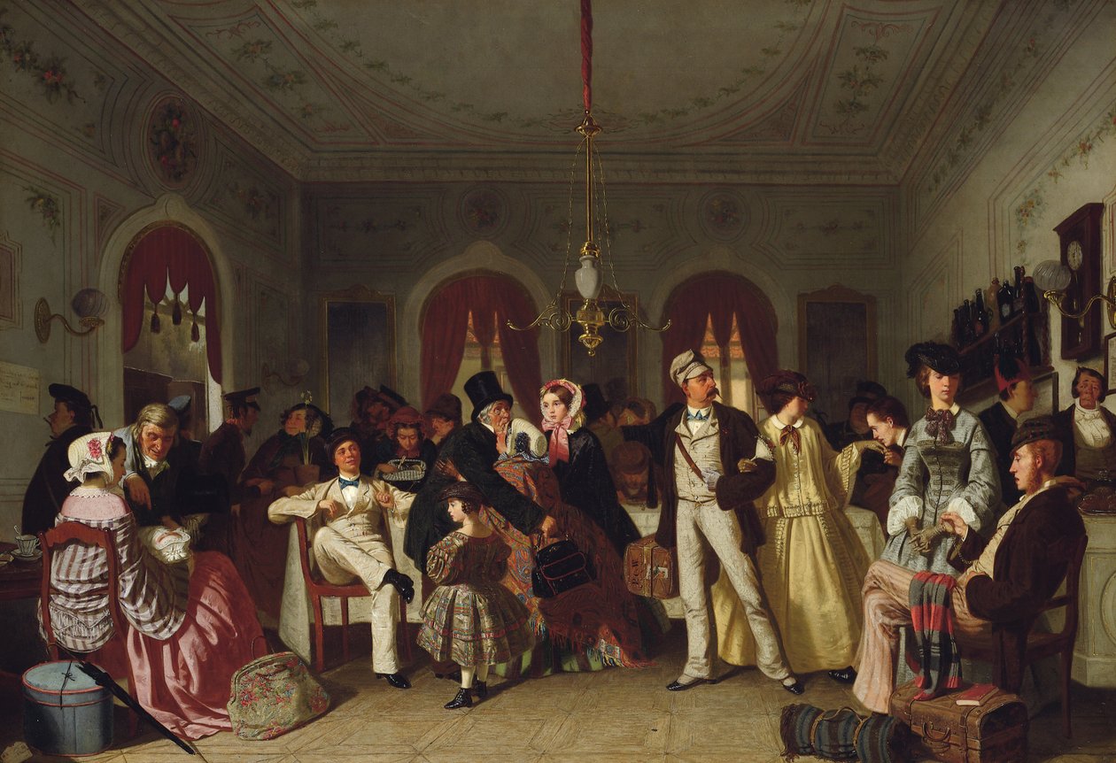 The First and Second-Class Waiting Room, c.1860 by Carl Hendrik d Unker