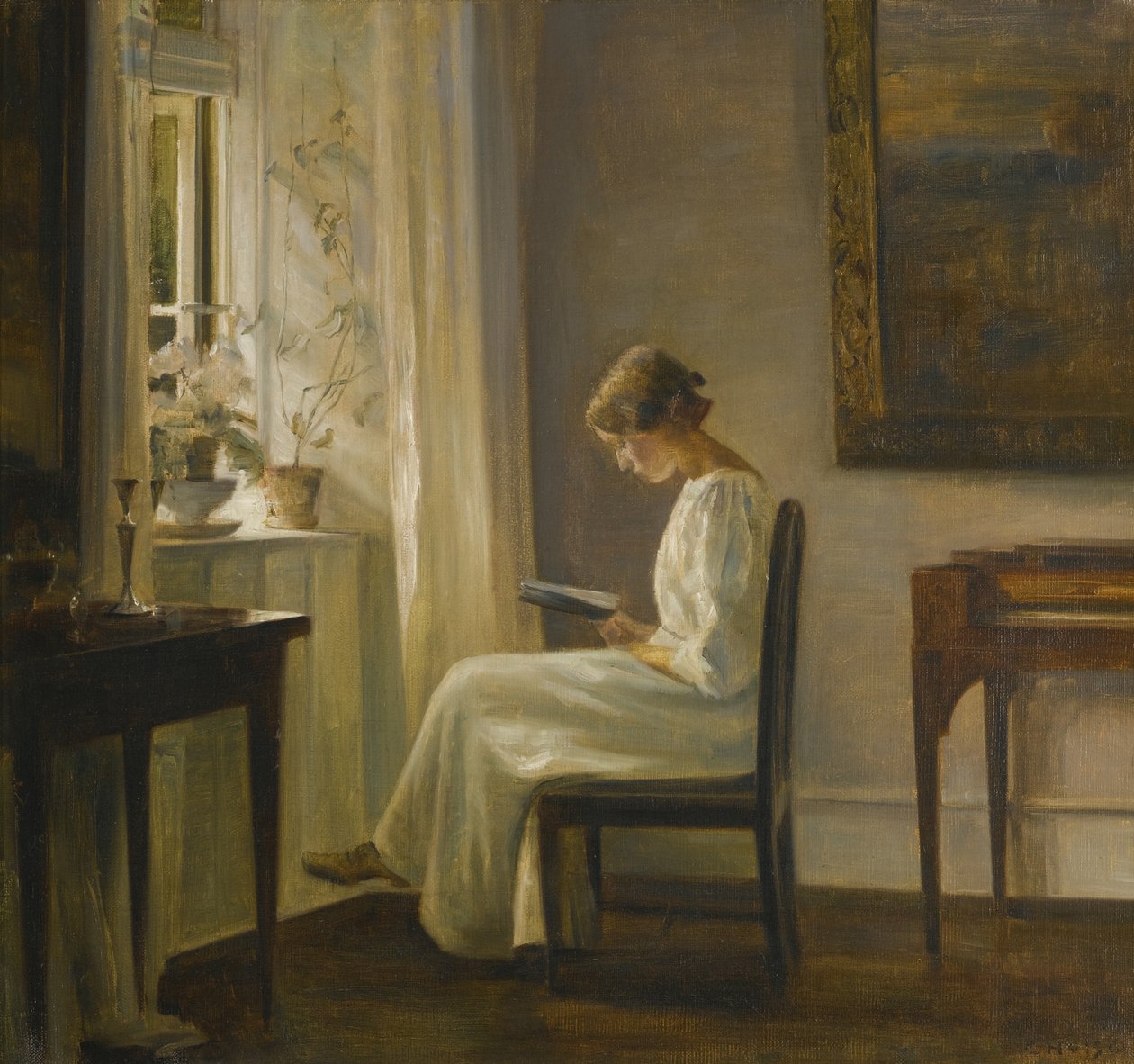 Interior with a Woman Reading by Carl Holsoe