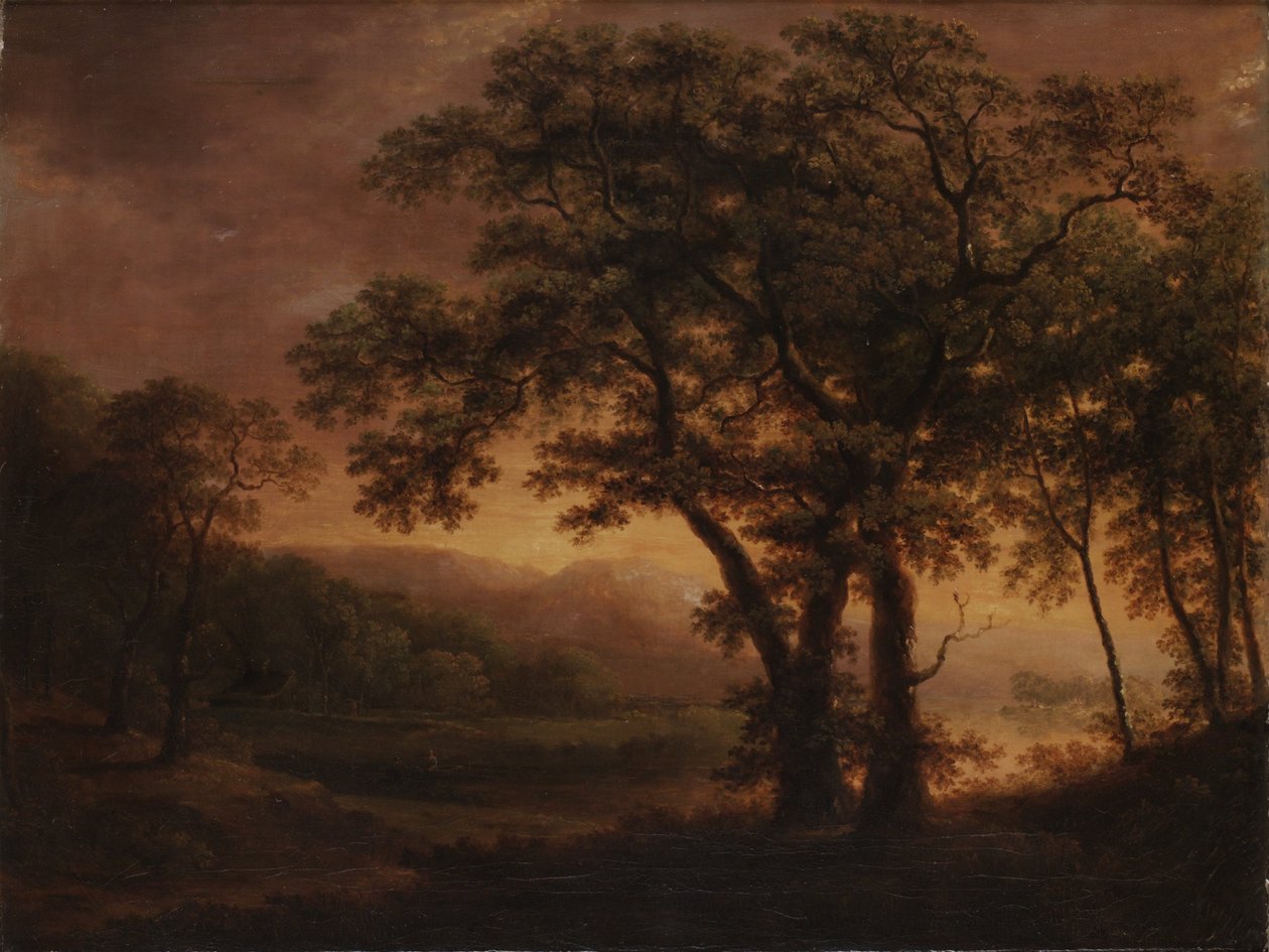 Romantic Lake Landscape by Carl Johan Fahlcrantz
