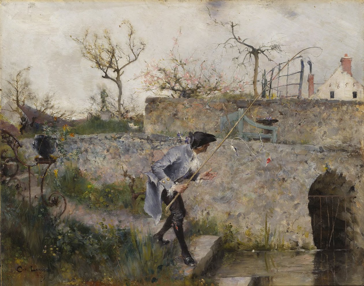 Fish are biting! by Carl Larsson