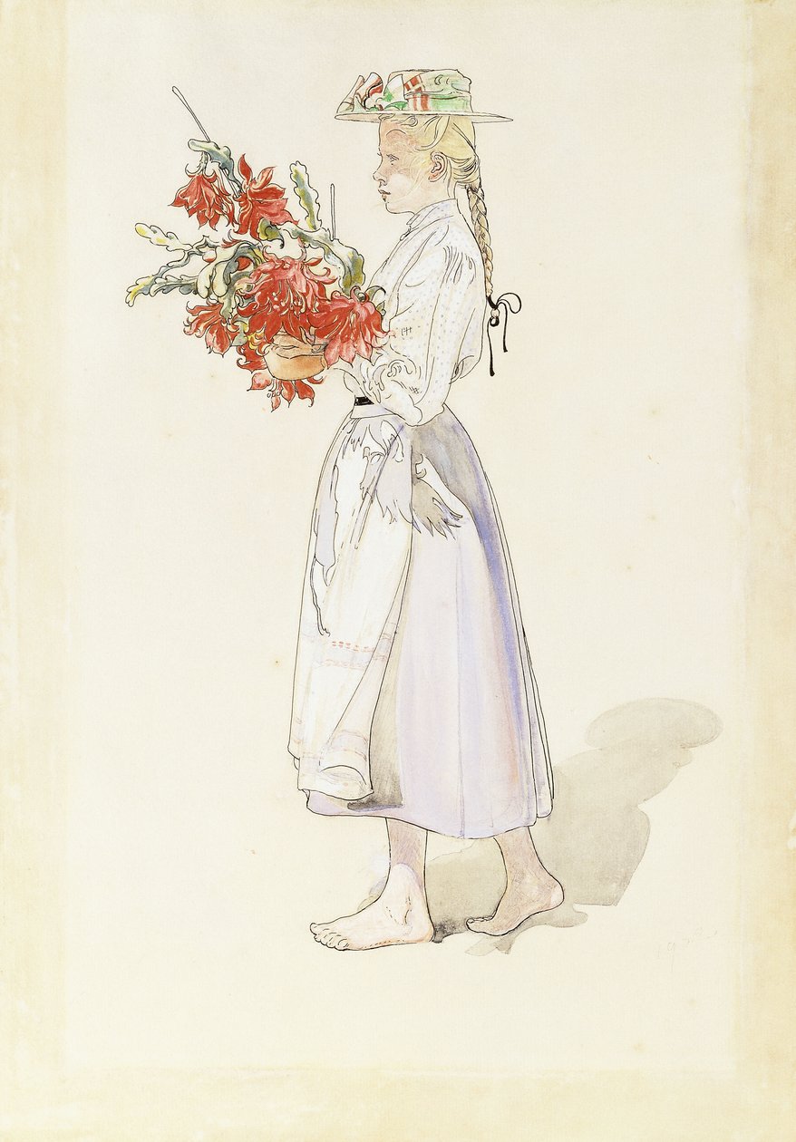 Study for Ute blaser sommarvind (Outdoors Blow the Summer Winds) by Carl Larsson