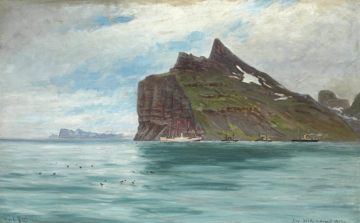 View from Cape North, Iceland, from the Royal Danish Journey of 1907 with the steamship SS Birma by Carl Locher