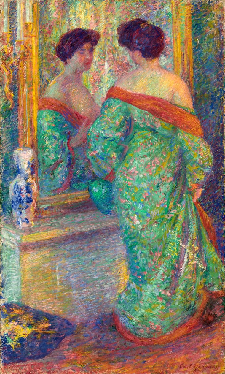 Lady Reflected in Mirror by Carl Newman