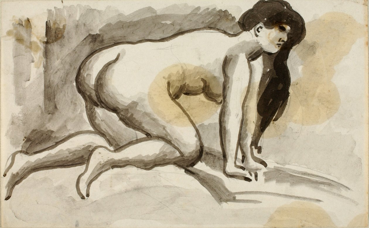 Female Nude on Hands and Knees by Carl Newman
