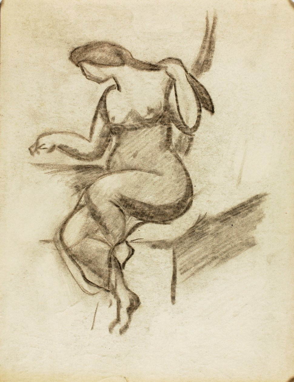 Seated Female Nude by Carl Newman