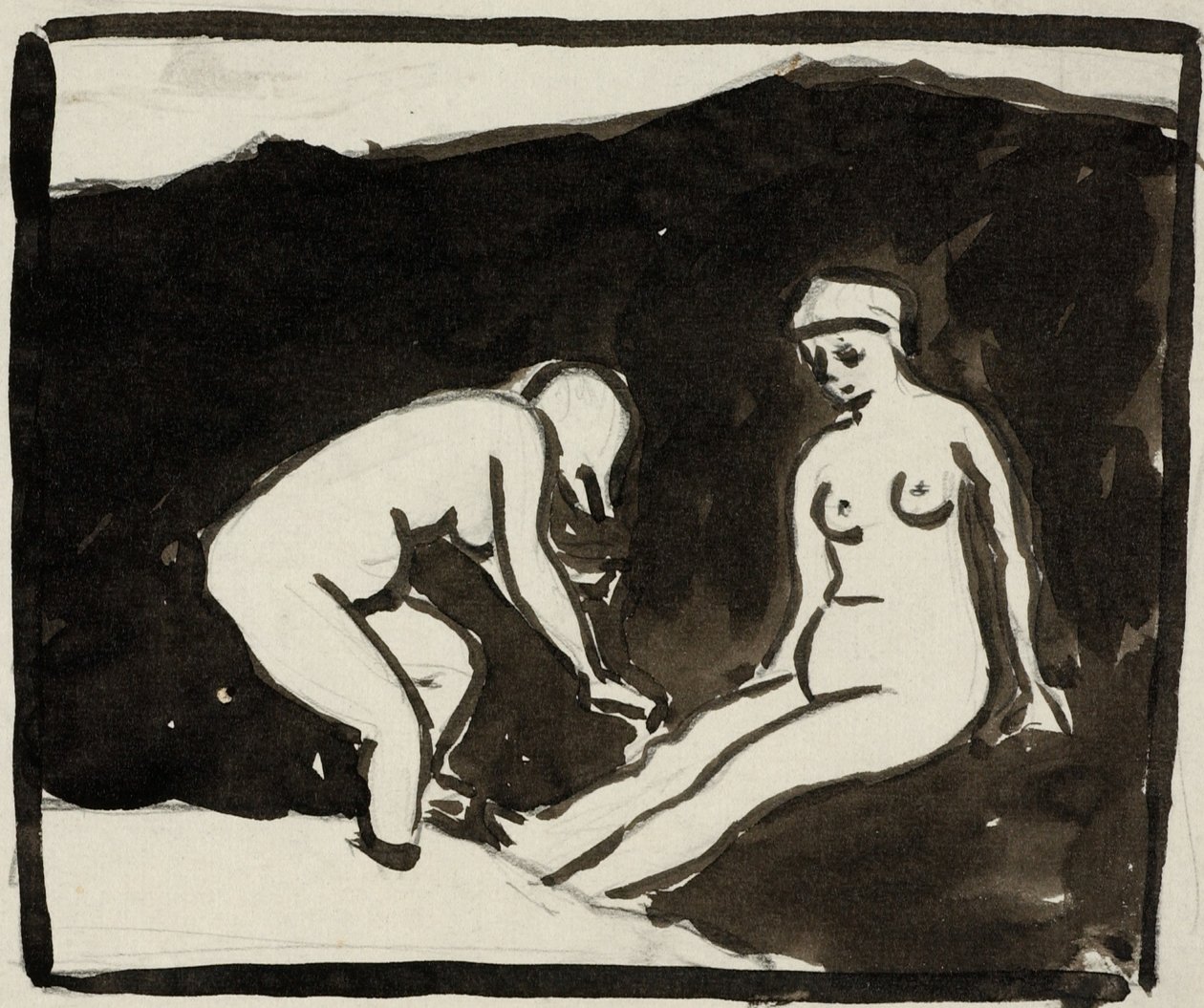 Two Female Nudes by Carl Newman