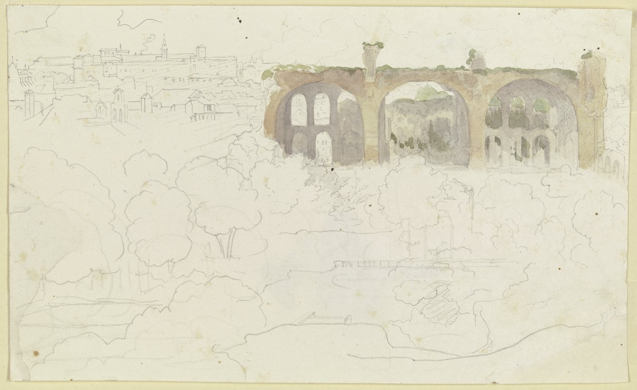 View over the Forum in Rome with the Basilica of Maxentius by Carl Philipp Fohr