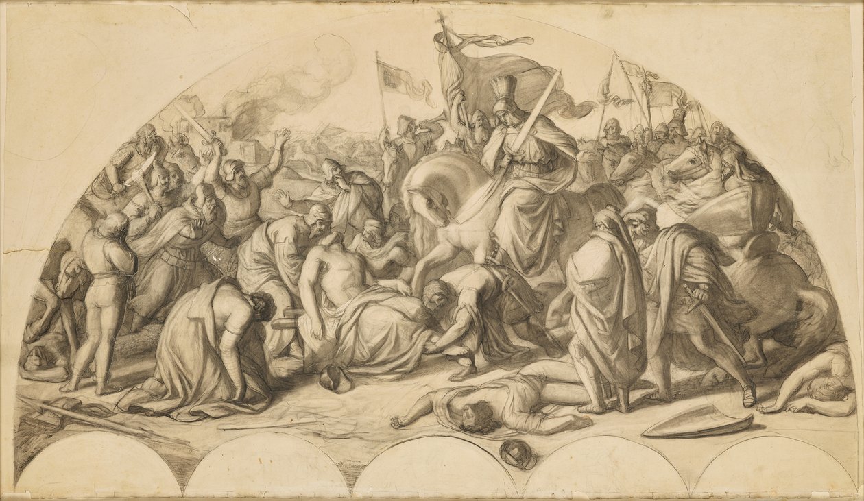 Rudolf I of Habsburg at the Body of Przemysl Ottokar II of Bohemia by Carl Rahl