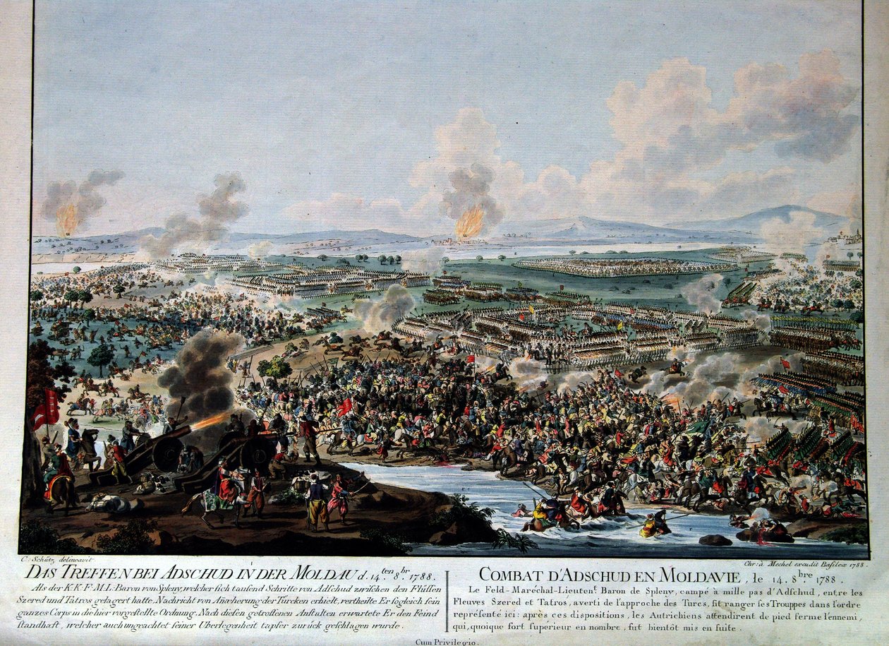 Battle of Adschud in Moldavia, October 14, 1788 by Carl Schütz