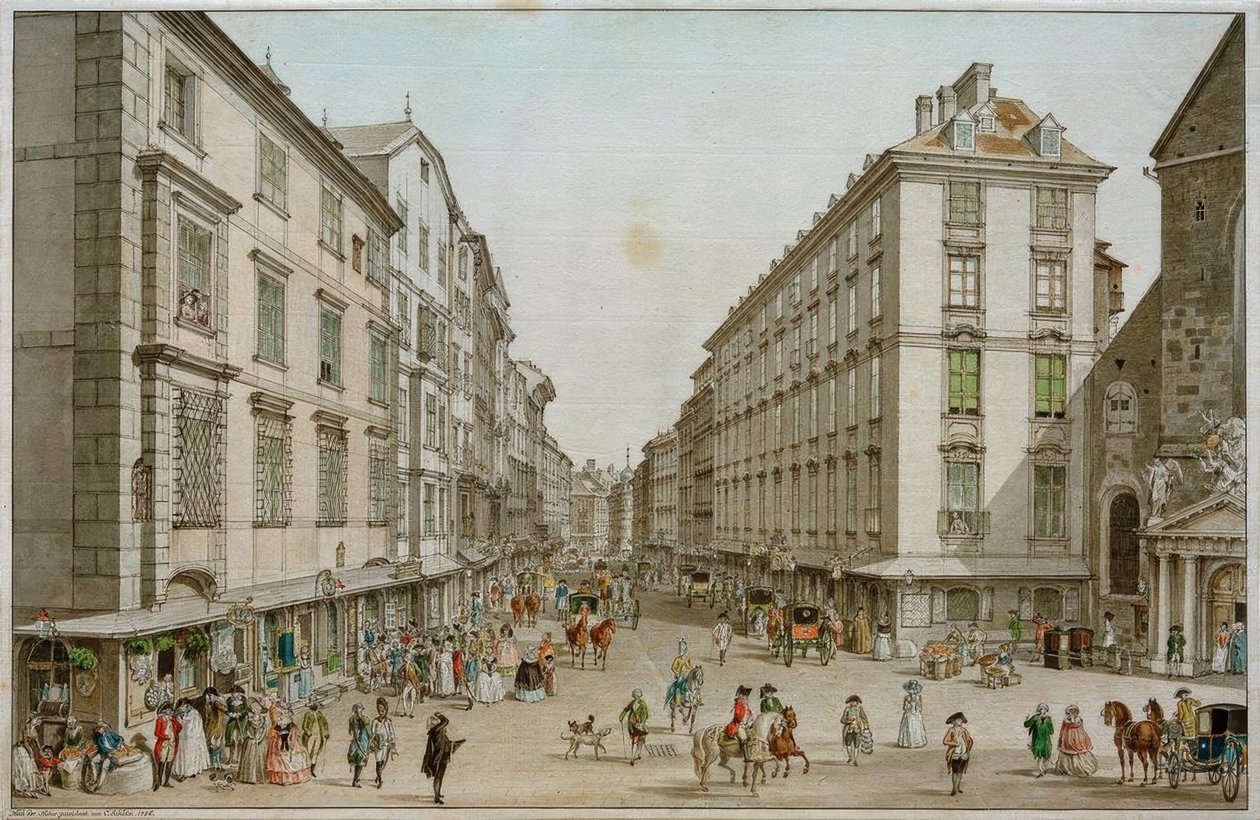 Der Kohlmarkt in Wien by Carl Schütz