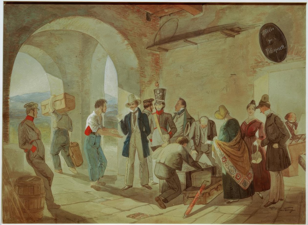 At the Customs by Carl Spitzweg