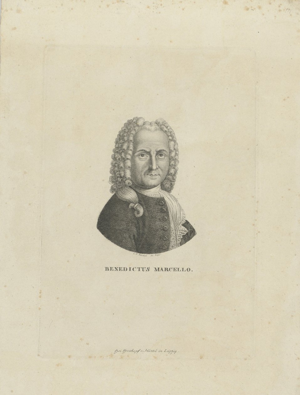 Portrait of the Composer Benedetto Marcello by Carl Traugott Riedel