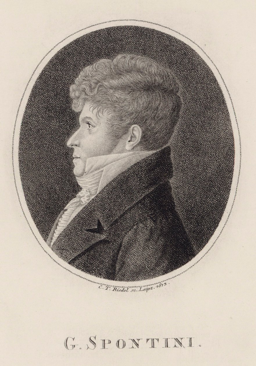 Portrait of the conductor and composer Gaspare Spontini, 1813 by Carl Traugott Riedel