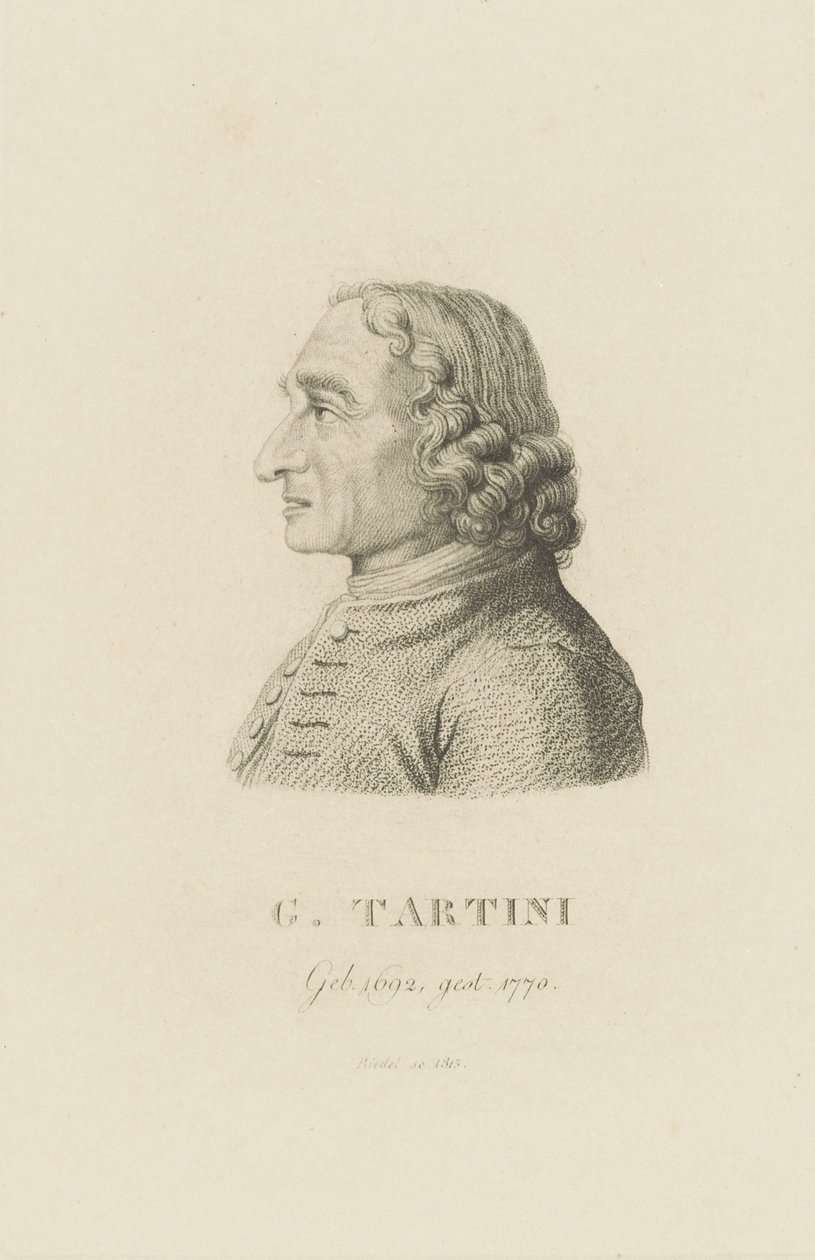Portrait of the violinist and composer Giuseppe Tartini by Carl Traugott Riedel