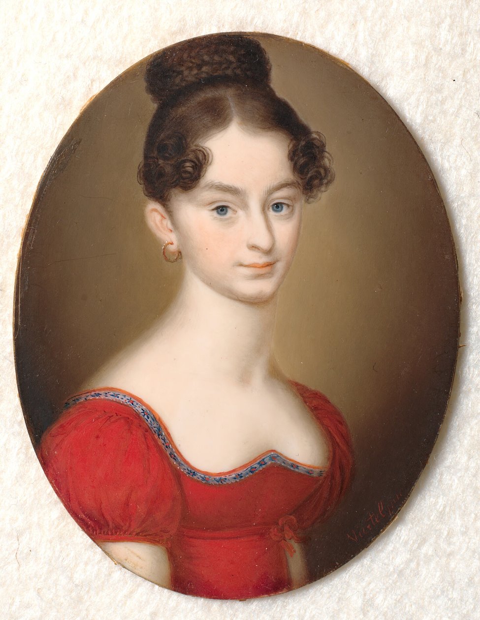 Portrait of an Unknown Lady in a Red Dress by Carl Viertel