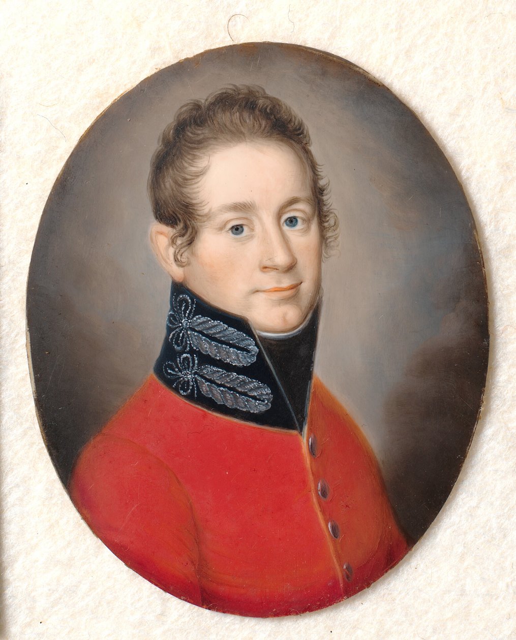 Portrait of an Unknown Man in a Red Uniform by Carl Viertel