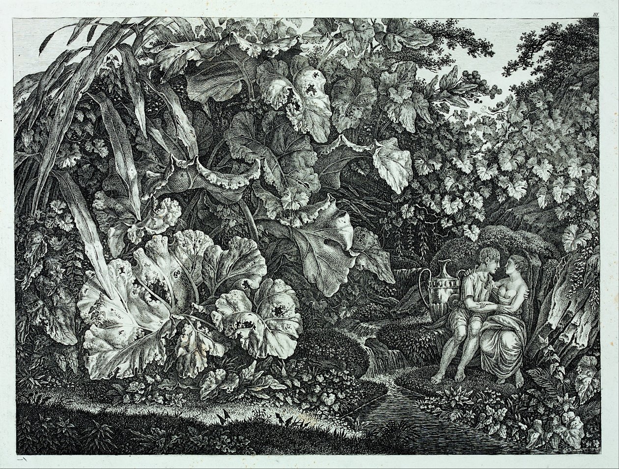 Lovers in a Grotto, Surrounded by Plants and Herbs by Carl Wilhelm Kolbe