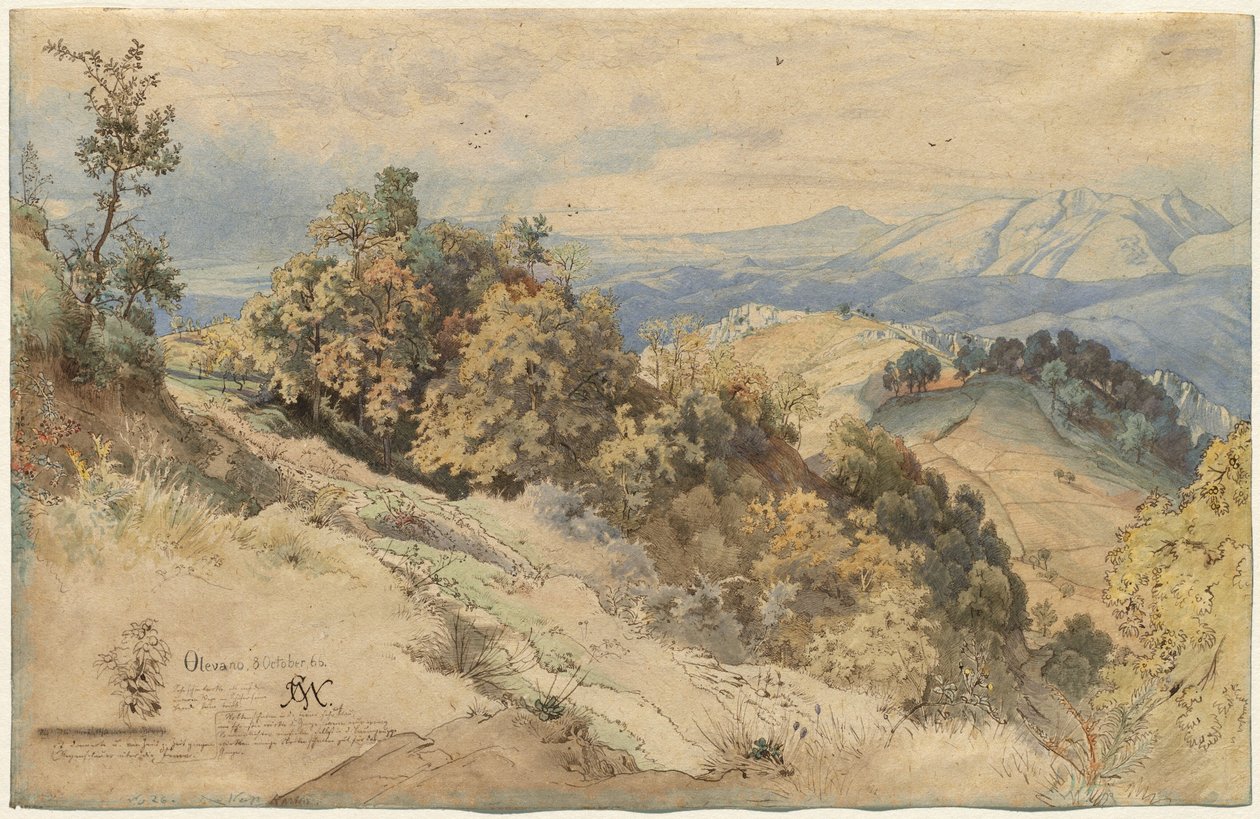 Sun and Rain in the Serpentara near Olevano by Carl Wilhelm Müller