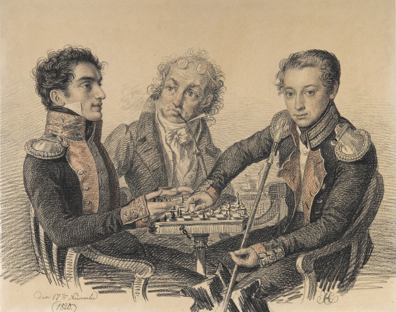 Count Zakhar Semjonovich Kherkheulidze 1797-1856, Baron Alexei Ivanovich Cherkasov 1799-1855 by Carl von Hampeln