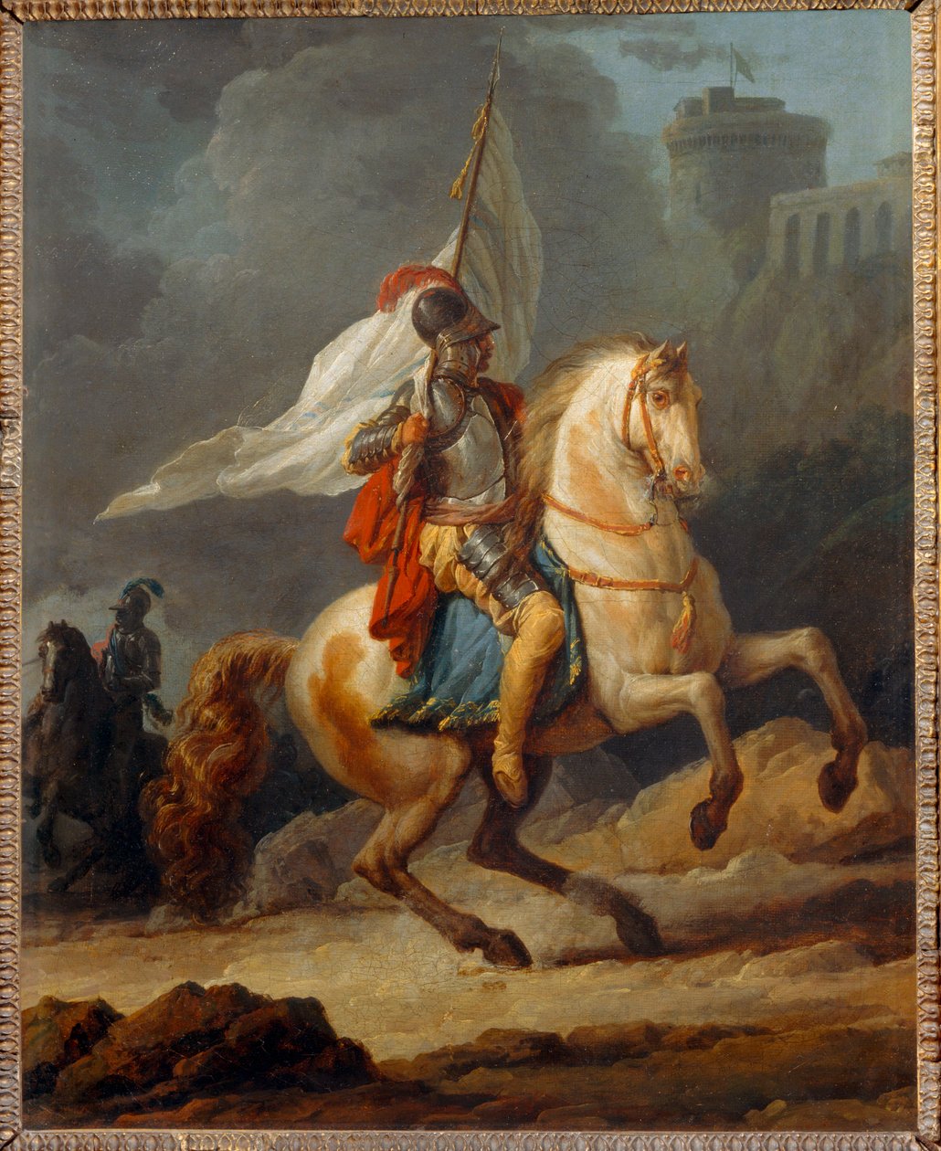 Armored Knight Carrying a Banner by Carle Vernet