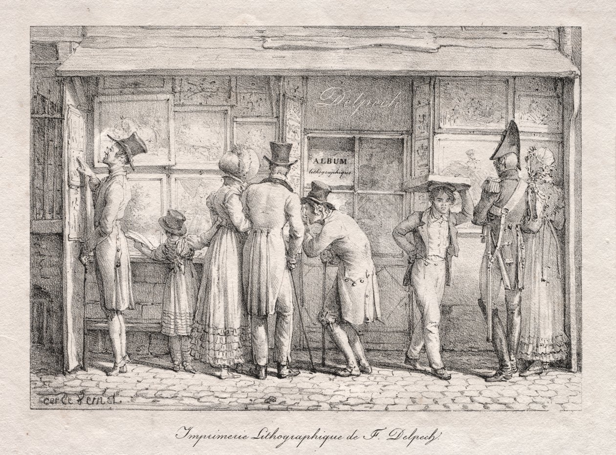 Delpech Lithographic Print Shop by Carle Vernet