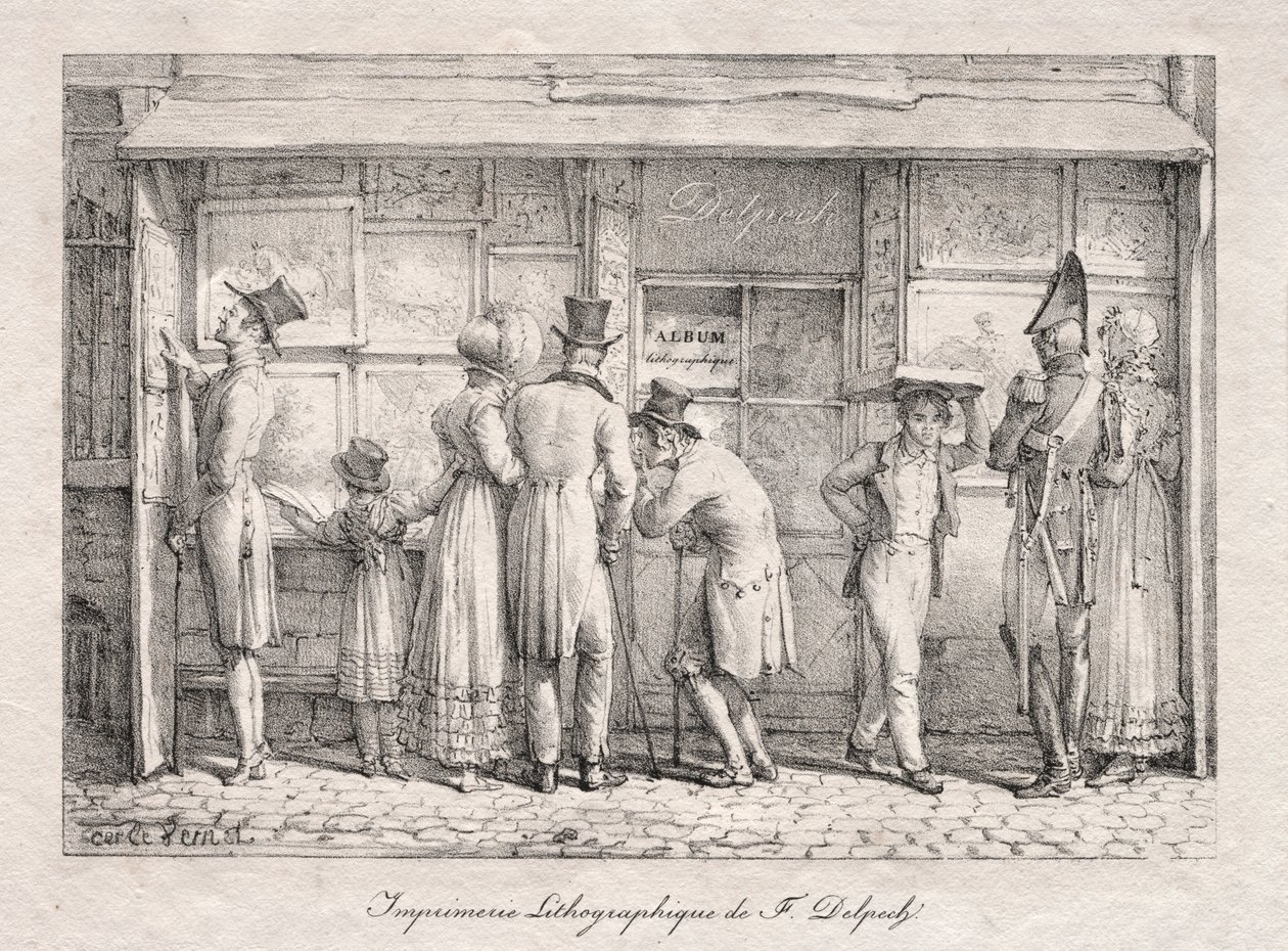 Delpech Lithographic Print Shop by Carle Vernet