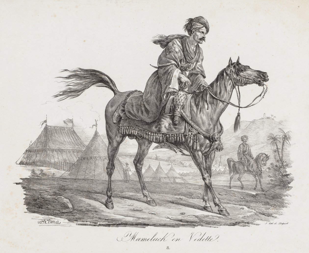 Large Suite of Horses: Mounted Mamelucke by Carle Vernet