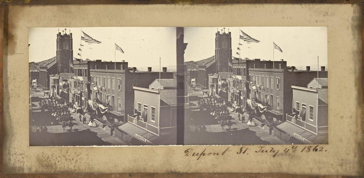Dupont Street, July 4th, 1862 by Carleton E. Watkins
