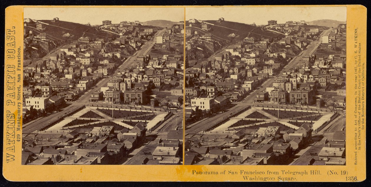 Panorama of San Francisco from Telegraph Hill, Washington Square by Carleton E. Watkins