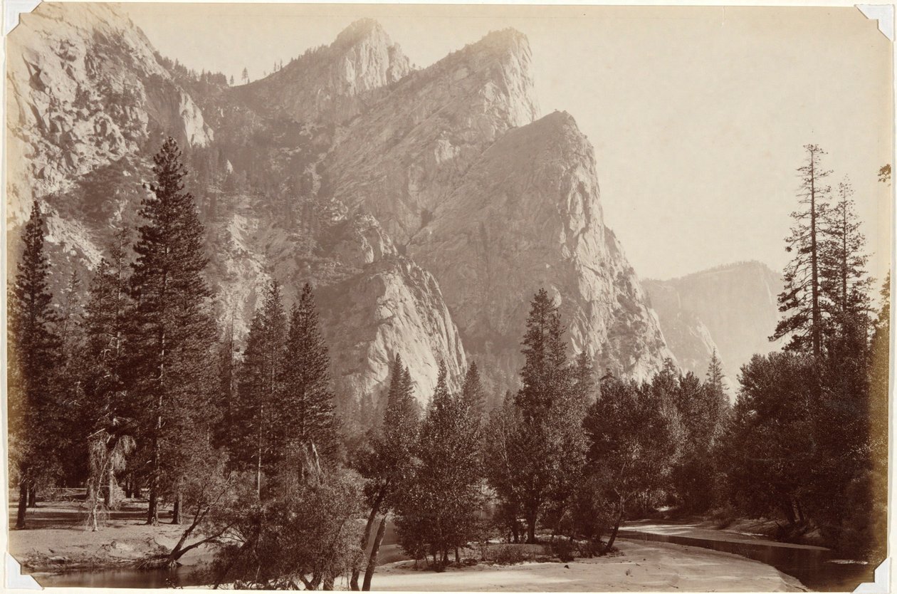 The Three Brothers, 4,480 Feet, Yosemite Valley by Carleton E. Watkins