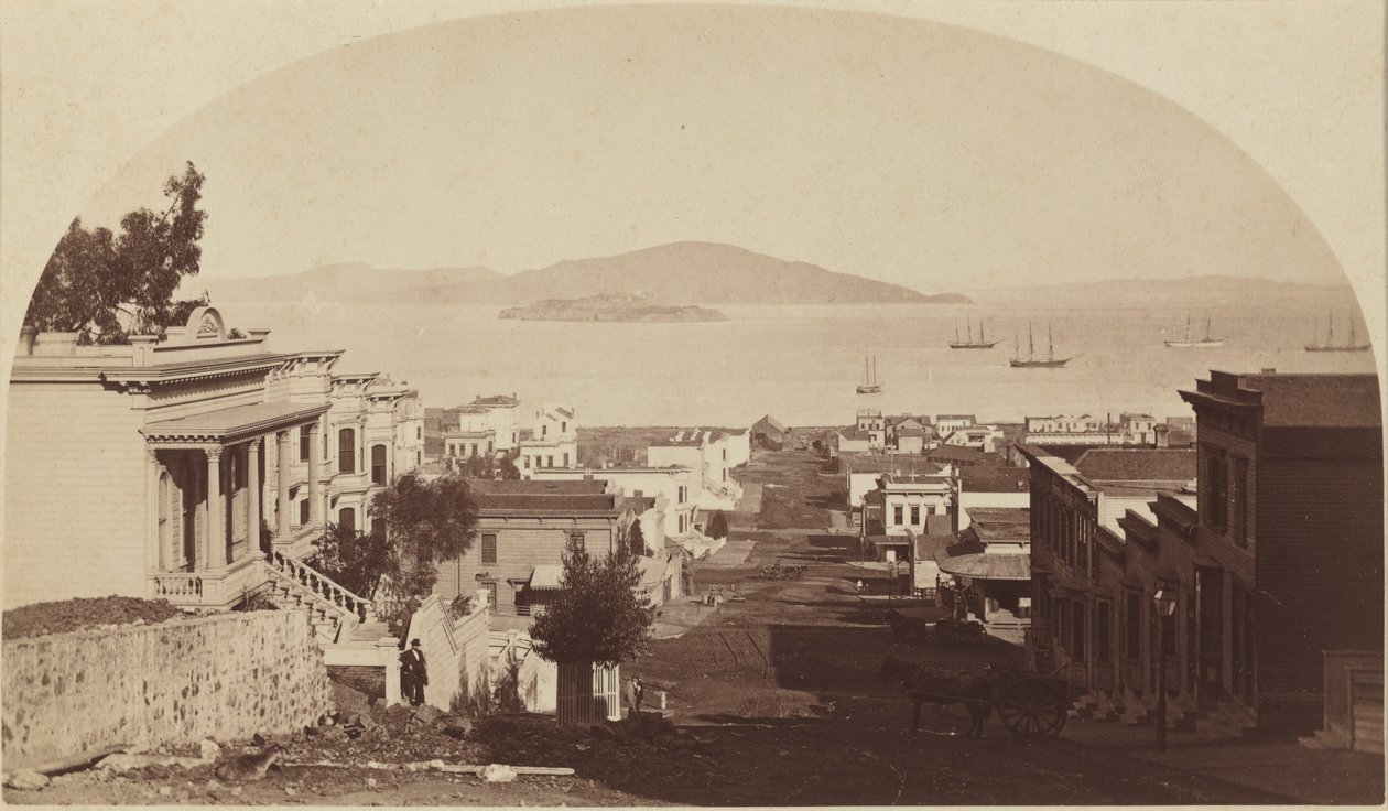 Alcatraz Island and San Francisco Bay, Looking North by Carleton Emmons Watkins