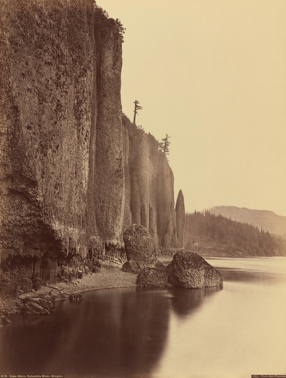 Cape Horn, Columbia River, Oregon, 1867 by Carleton Emmons Watkins