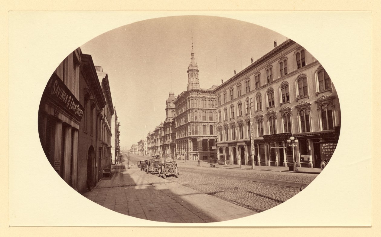 Cal. St. from Montg. St., S.F. by Carleton Watkins