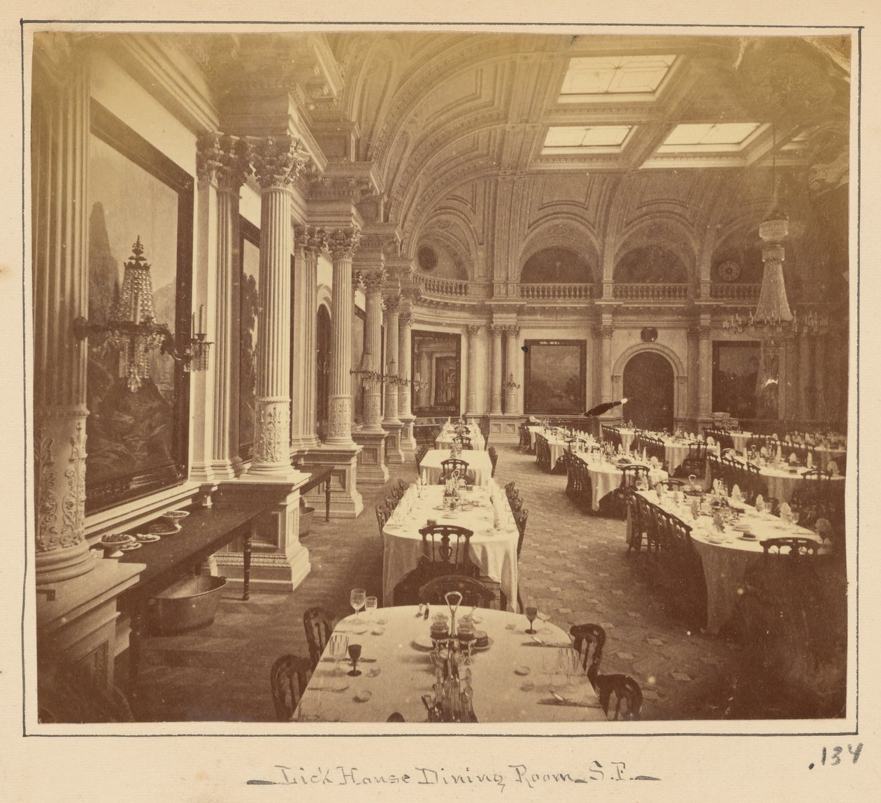 Lick House Dining Room, San Francisco by Carleton Watkins