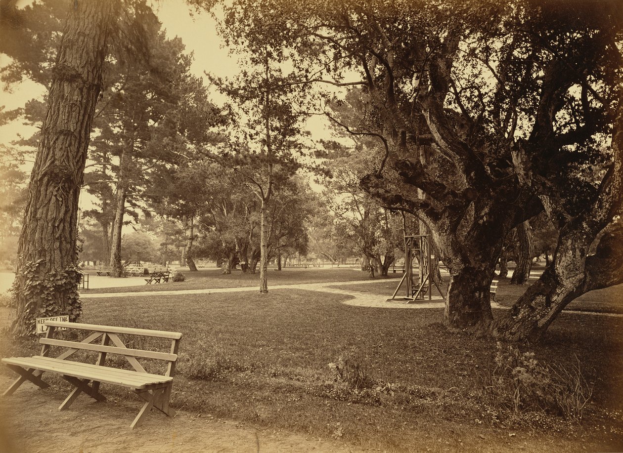 Monterey, California. Hotel Del Monte, Lawn View. by Carleton Watkins