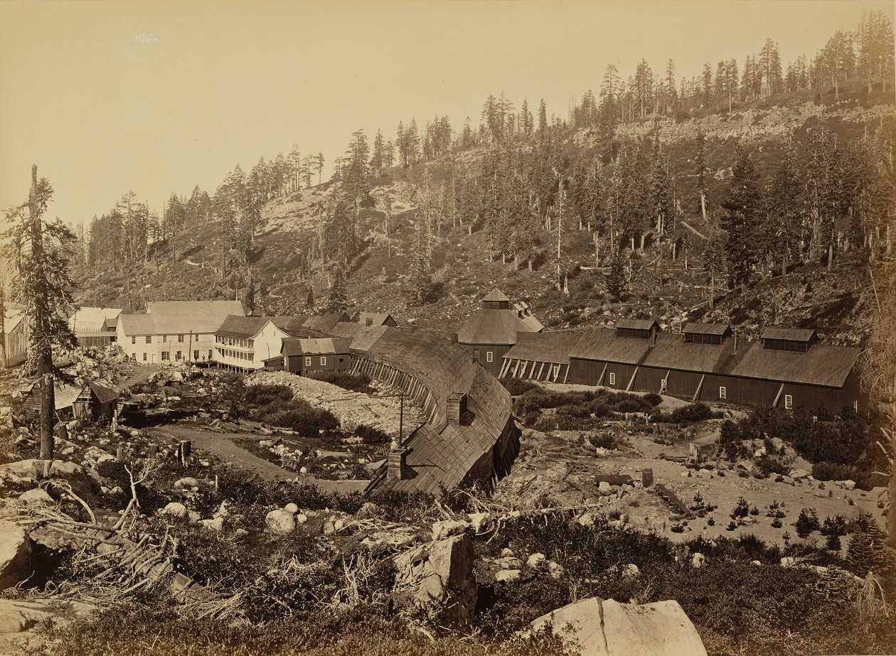 Summit Station with West End of Tunnel, C.P.R.R. by Carleton Watkins