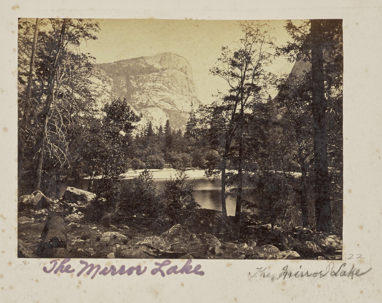 The Lake, Yosemite Valley, Mariposa County, California (No.1028) by Carleton Watkins