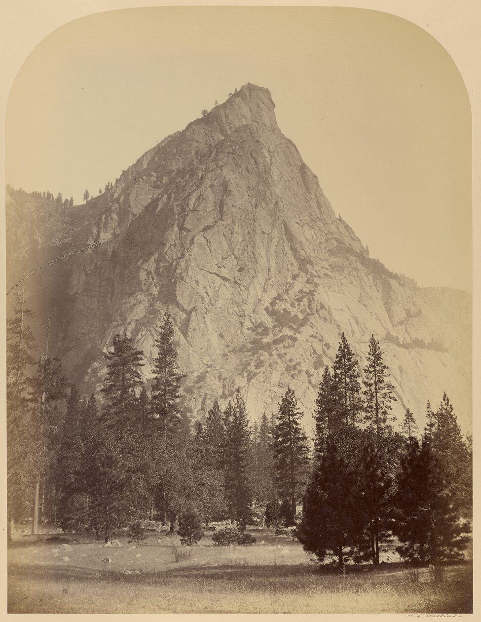 Three Brothers (front view) 4480 ft. Yosemite by Carleton Watkins