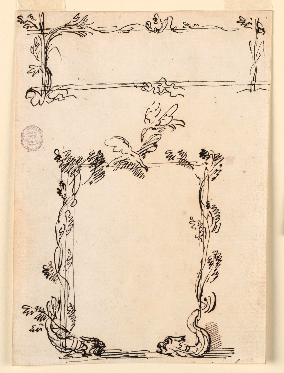Two Sketches for Cartouches by Carlo Marchionni