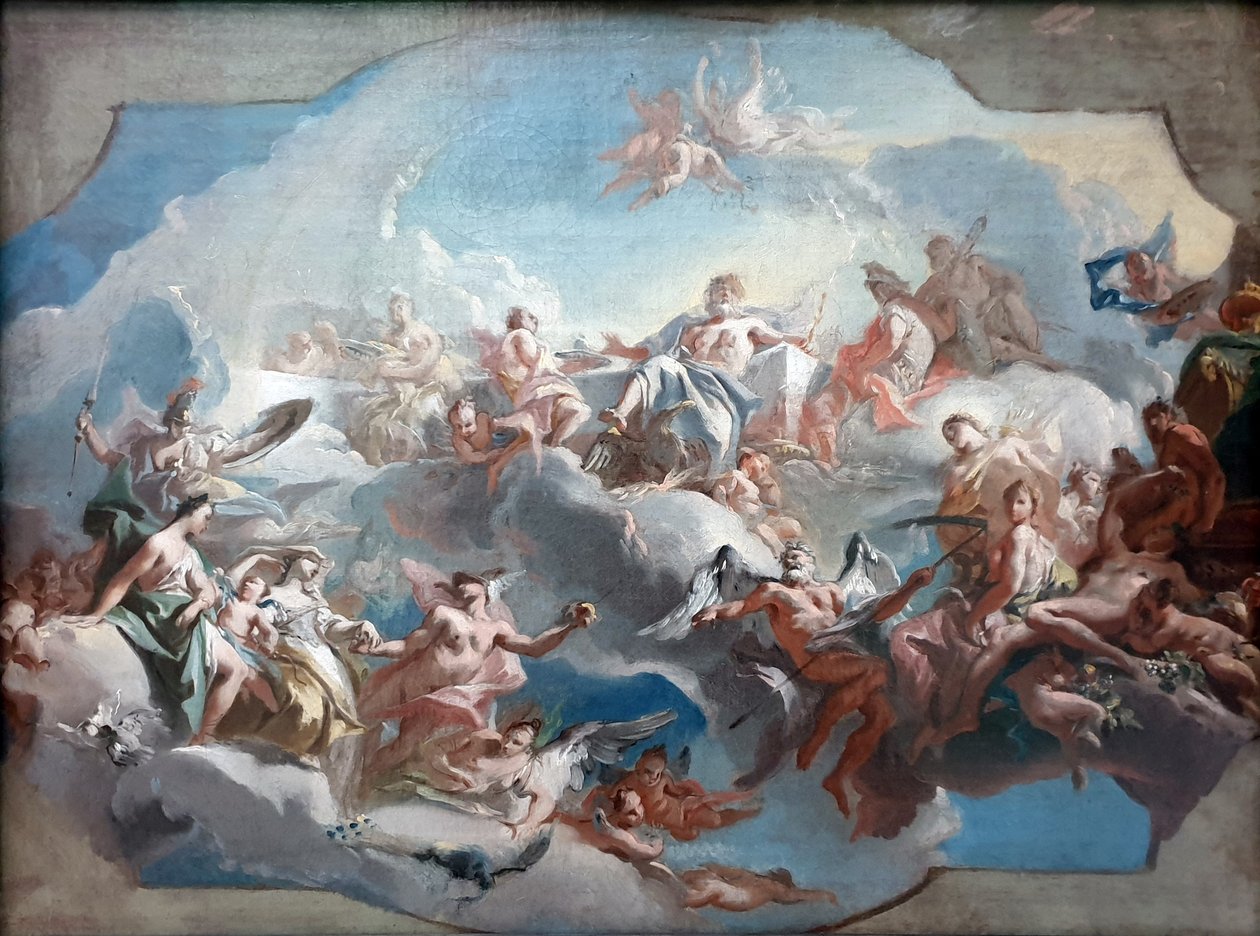 Departure of the goddesses Juno, Venus and Minerva for the judgment of Paris by Carlo Carlone